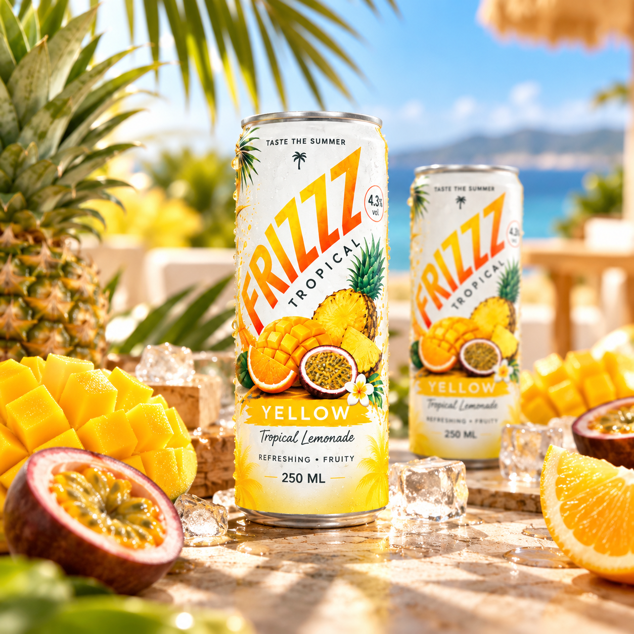 Twee koude blikjes FRIZZZ Tropical